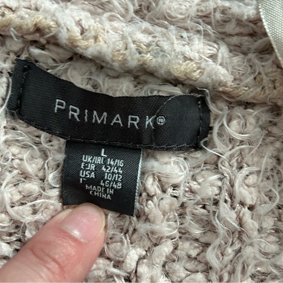 PEIMARK Knit Open Front Cardigan Light Pastel Beigy Pink Women’s Sz Large - Picture 6 of 9